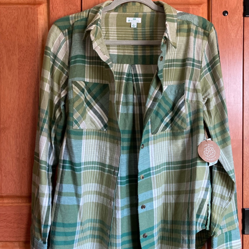dip Green Plaid Organic Cotton Shirt